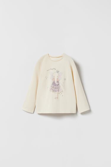 Image 0 of TULLE ELEPHANT T-SHIRT from Zara