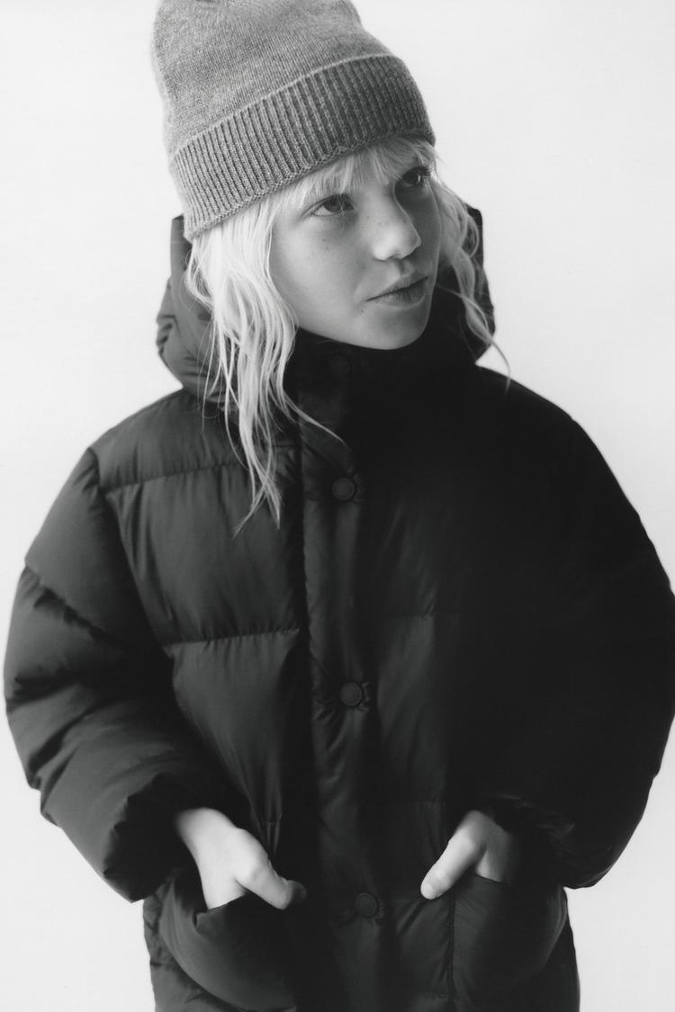 LONG DOWN PUFFER JACKET - Black | ZARA 