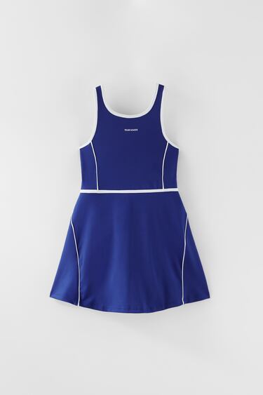 SPORTY PIPED DRESS WITH BUILT IN SHORTS