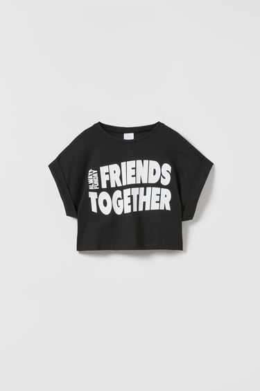 Image 0 of FRIENDS TOGETHER CROPPED T-SHIRT from Zara