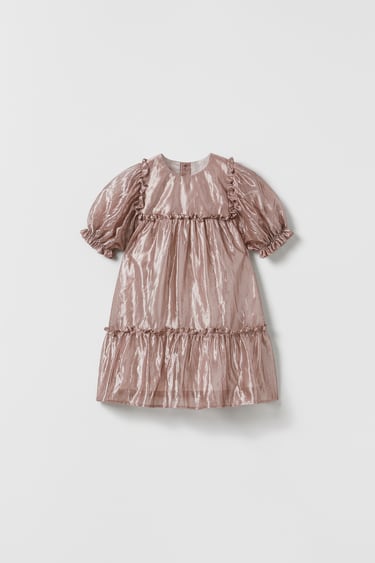 Image 0 of SHIMMERY STRUCTURED STRIPED DRESS from Zara