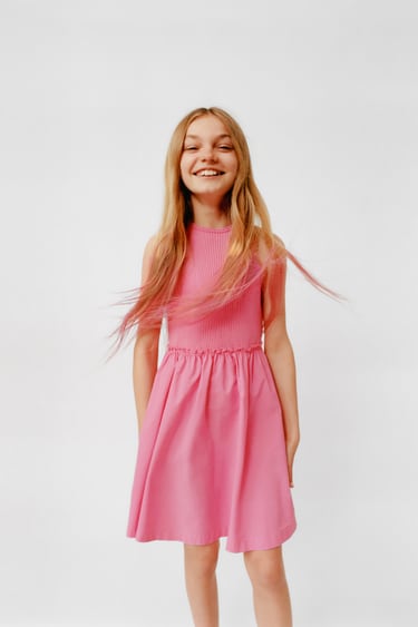 Image 0 of MATCHING POPLIN DRESS WITH CUT-OUT DETAIL from Zara