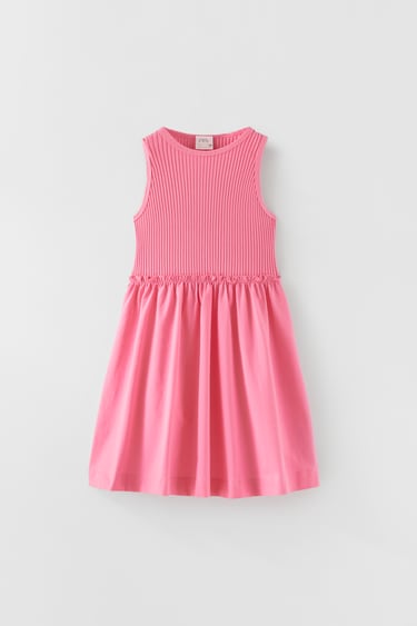 Image 0 of MATCHING POPLIN DRESS WITH CUT-OUT DETAIL from Zara