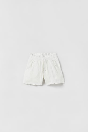 Image 0 of TEXTURED EMBROIDERED BERMUDA SHORTS from Zara