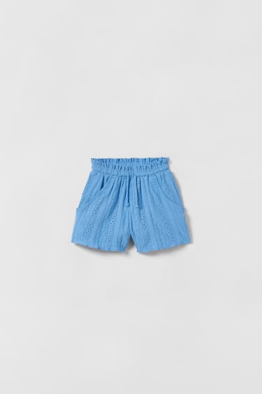 Image 0 of TEXTURED EMBROIDERED BERMUDA SHORTS from Zara