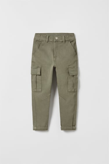 Image 0 of SUPER STRETCH GARMENT DYE CARGO TROUSERS from Zara