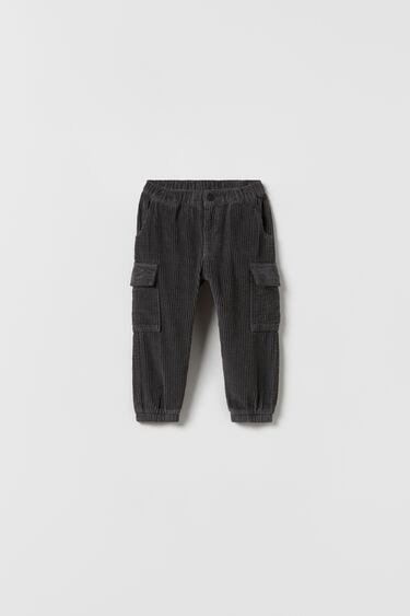 Image 0 of CORDUROY CARGO TROUSERS from Zara
