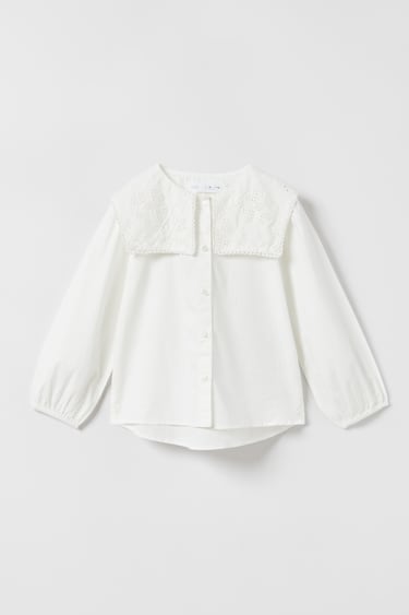 Image 0 of EMBROIDERED POPLIN SHIRT from Zara