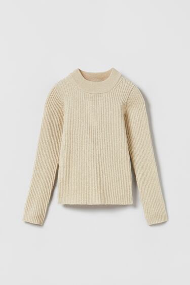 Image 0 of RIBBED KNIT SWEATER WITH RHINESTONES from Zara