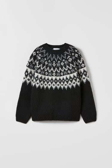 Image 0 of JACQUARD KNIT SWEATER from Zara