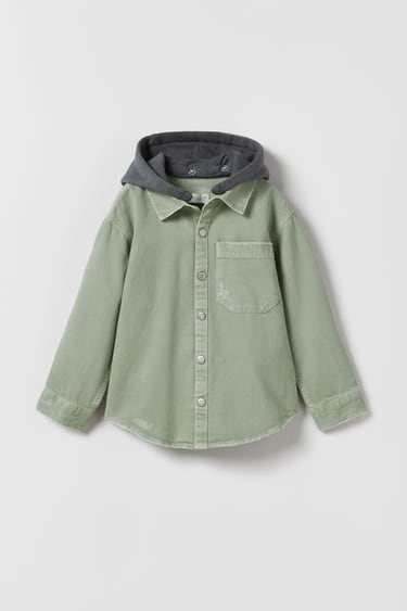 Image 0 of CONTRAST TWILL OVERSHIRT from Zara