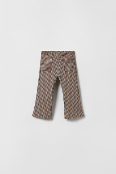 Image 0 of CHECKED FLARED TROUSERS from Zara