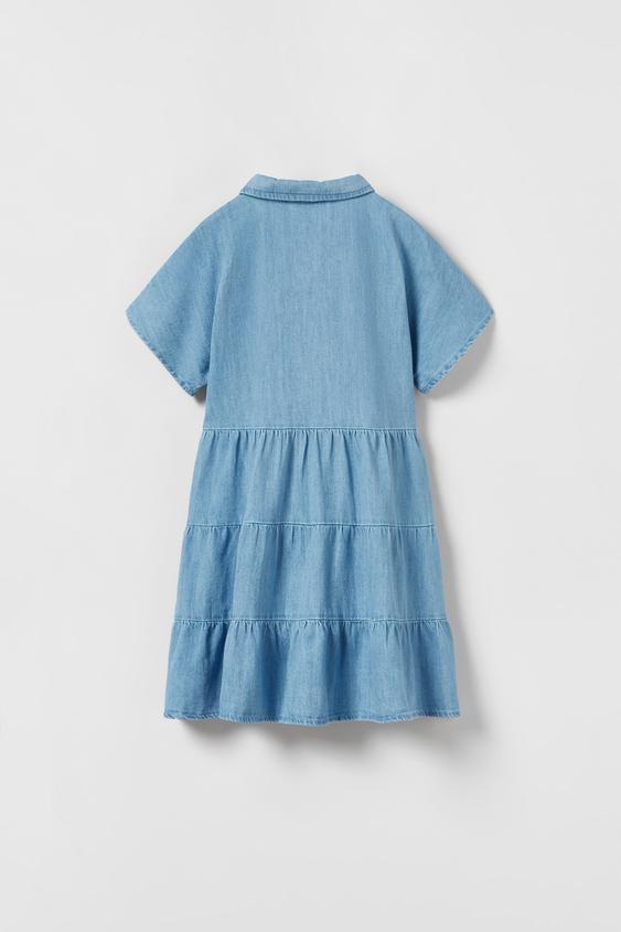 FLOWY DENIM DRESS - Blue | ZARA United 