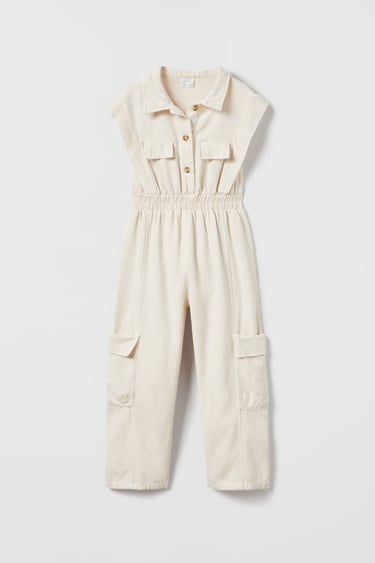 Image 0 of GARMENT DYED CARGO JUMPSUIT from Zara