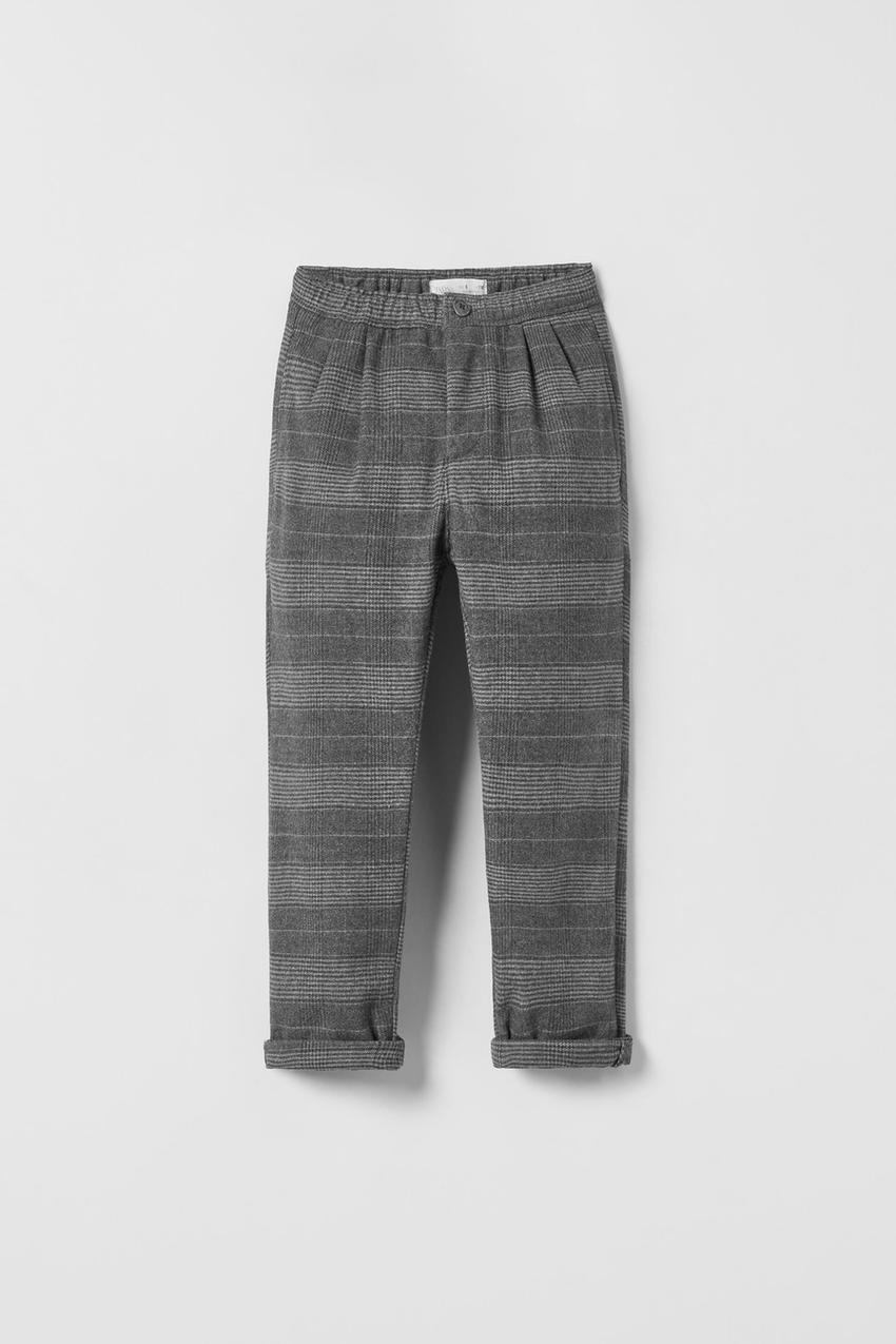 Zara grey check trousers Clearance