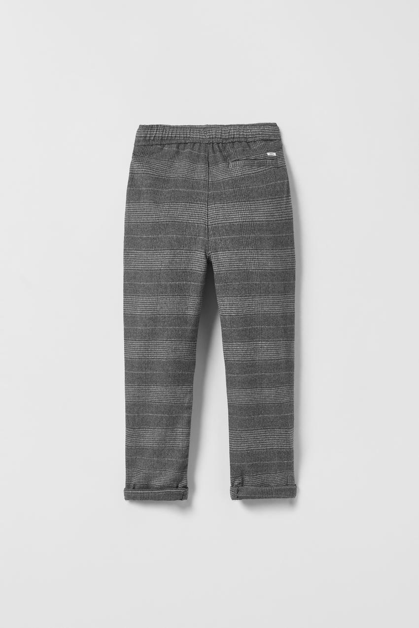 Zara grey check trousers clearance
