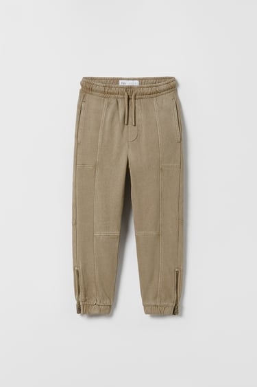 Image 0 of PLUSH TROUSERS WITH PANELS AND ZIPS from Zara