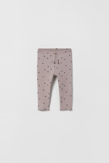 Image 0 of RIBBED FLORAL LEGGINGS from Zara