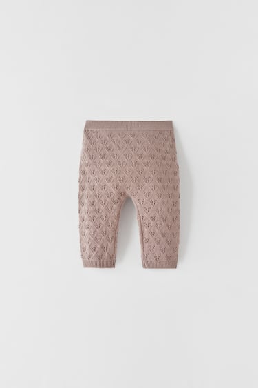 Image 0 of TEXTURED OPENWORK KNIT TROUSERS from Zara