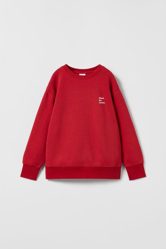 Zara red sweatshirt clearance