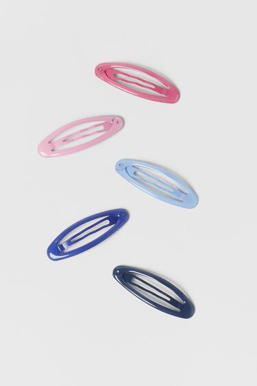 Image 0 of PACK OF FIVE COLOURED HAIR CLIPS from Zara