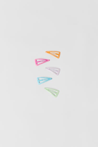 Image 0 of PACK OF FIVE TRIANGULAR HAIR CLIPS WITH RHINESTONES from Zara