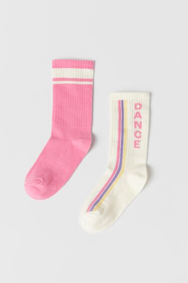 Image 0 of KIDS/ PACK OF TWO STRIPED SPORTS SOCKS from Zara