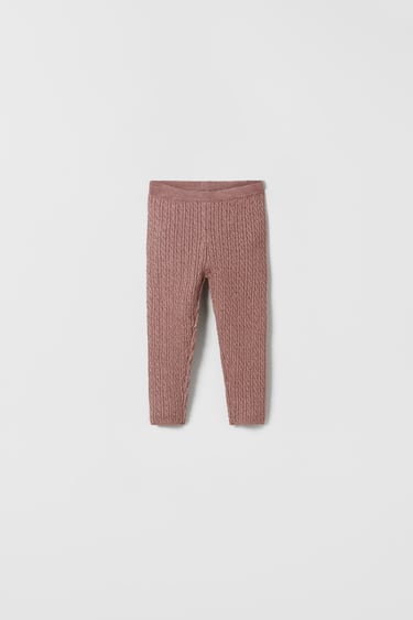 Image 0 of CABLE-KNIT LEGGINGS from Zara