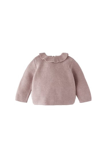 Image 0 of CABLE-KNIT SWEATER WITH RUFFLE from Zara