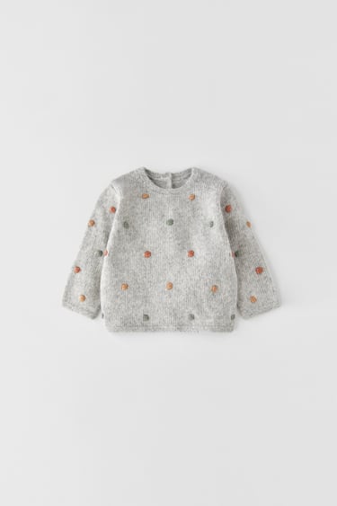 Image 0 of EMBROIDERED BALL SWEATER from Zara