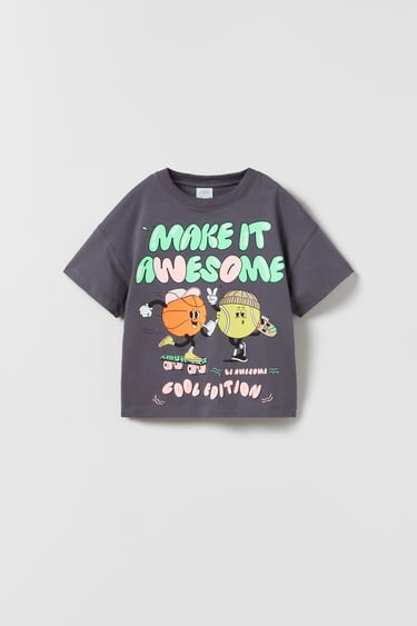 Image 0 of MAKE IT AWESOME T-SHIRT from Zara