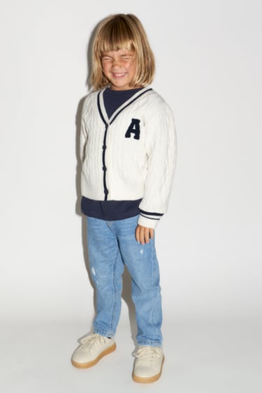 Image 0 of VARSITY KNIT CARDIGAN WITH PATCH from Zara
