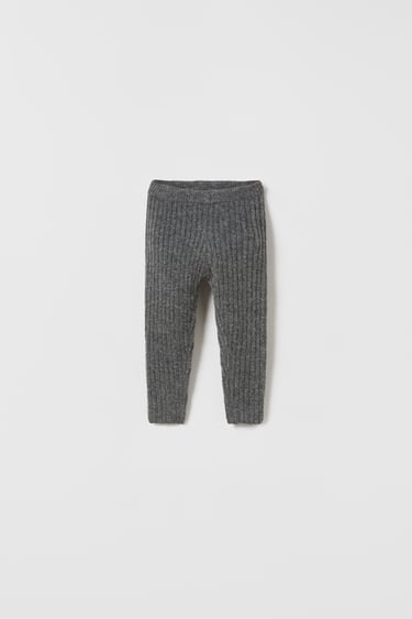 Image 0 of SOFT-TOUCH RIBBED KNIT LEGGINGS from Zara
