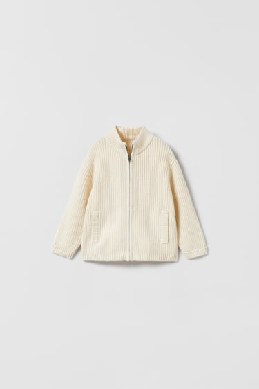 Image 0 of HIGH NECK KNIT CARDIGAN from Zara