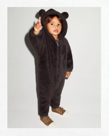Image 0 of FLEECE COVERALL WITH EARS from Zara