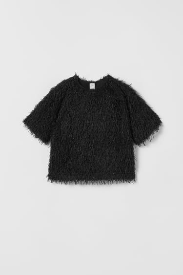 Image 0 of T-SHIRT WITH FRINGES from Zara