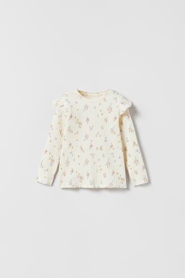 Image 0 of FLORAL RIB TOP from Zara