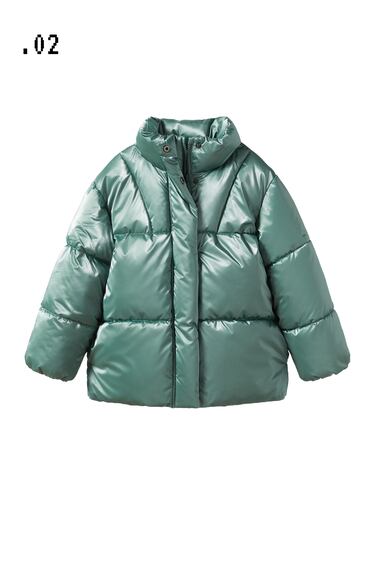 Image 0 of METALLIC SHORT QUILTED JACKET from Zara