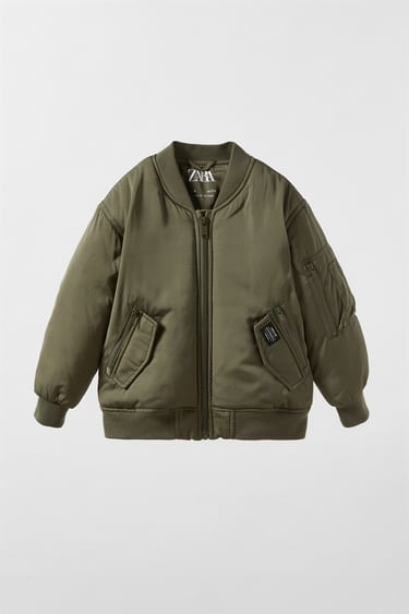Image 0 of WATER REPELLENT ZIPPERED BOMBER from Zara