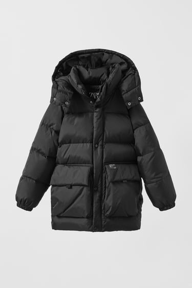 Image 0 of DOWN AND FEATHER PUFFER JACKET WITH MAXI POCKETS from Zara