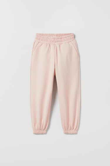 Afbeelding 0 van Velours jogger-broek met elastische tailleband. Zakken aan de voorkant. Pijpboorden. van Zara