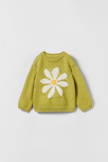 KNIT FLORAL SWEATER