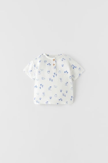 Image 0 of CONTRAST PRINTED SHIRT from Zara