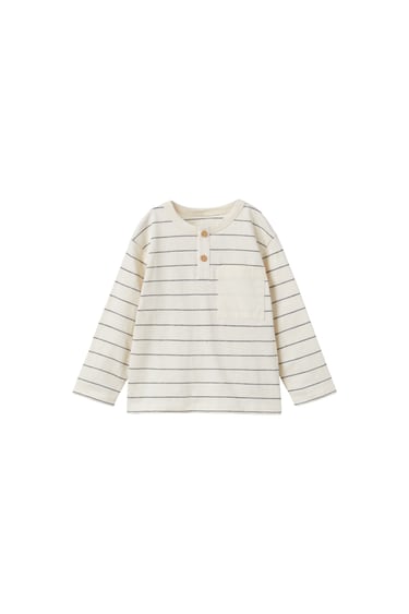 Image 0 of STRIPED HENLEY T-SHIRT from Zara