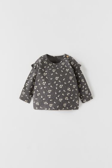 Image 0 of RUFFLED FLORAL TOP from Zara
