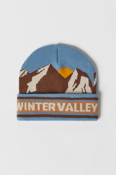 Image 0 of KIDS/ KNIT BEANIE WITH MOUNTAIN from Zara