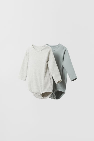 Image 0 of TWO-PACK OF RIBBED BODYSUITS from Zara