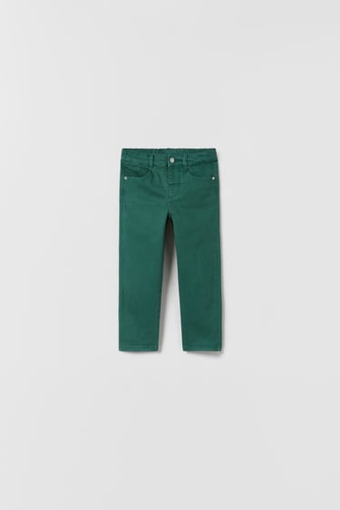 Image 0 of STRAIGHT FIT COLOURED TWILL TROUSERS from Zara
