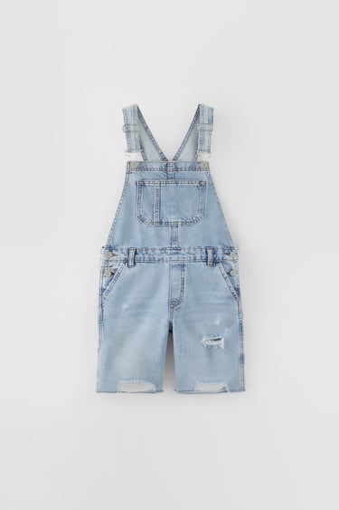 Image 0 of BLEACH WASH DENIM DUNGAREES from Zara