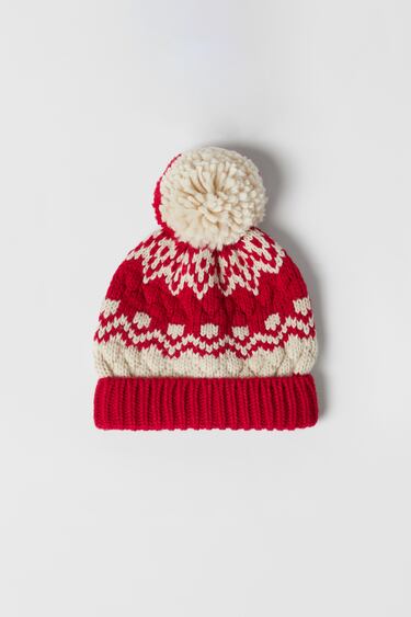 Image 0 of BABY/ JACQUARD KNIT HAT from Zara
